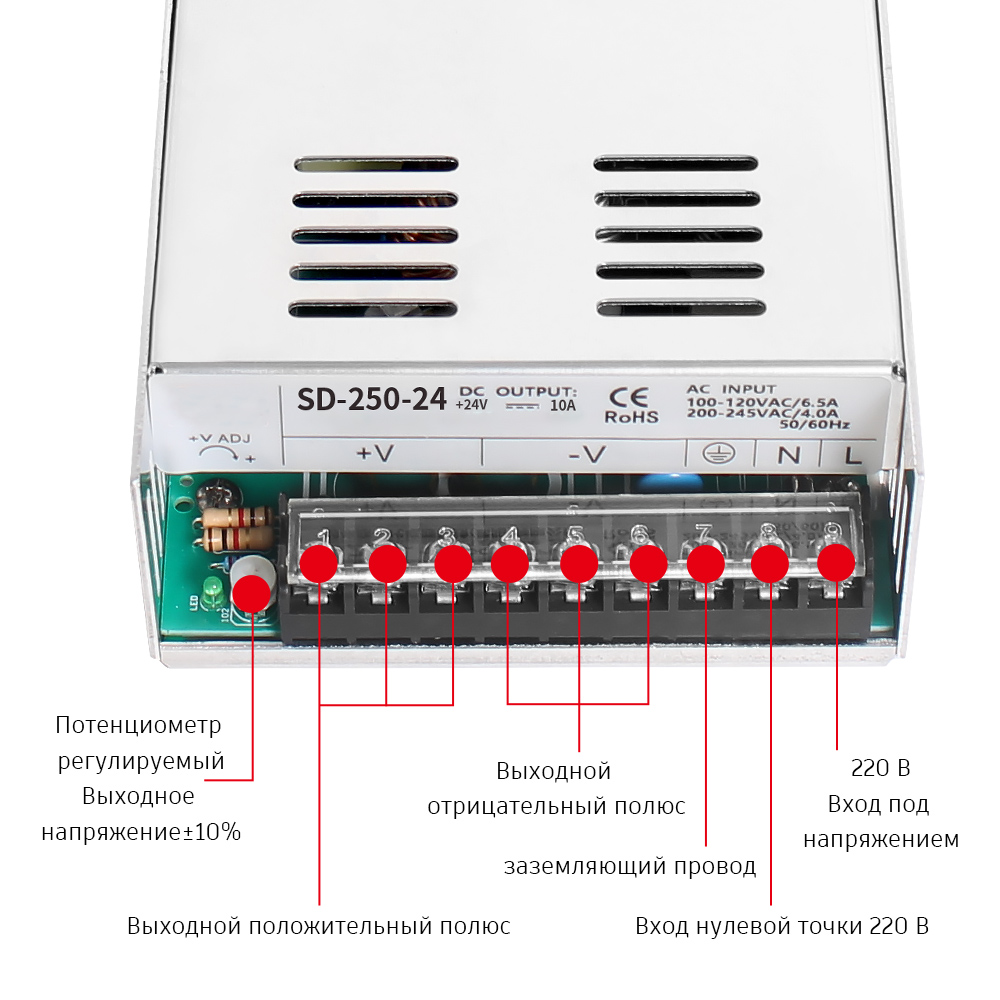 PHLTD SD Series Switching Power Supply SD-250V Wiring Diagram