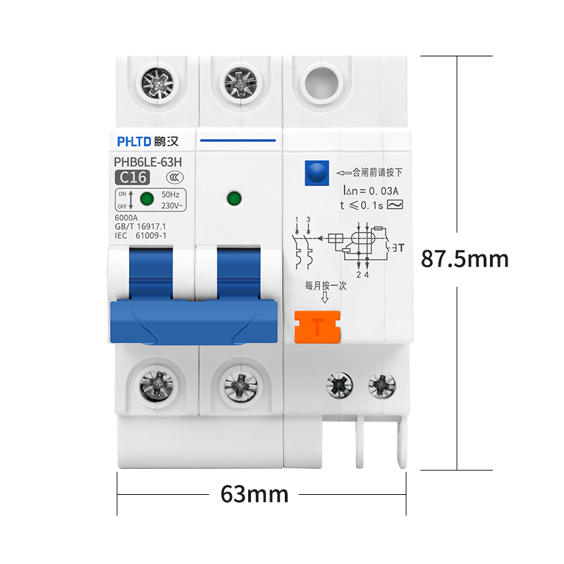 Орбитальный миниатюрный выключатель PHLTD, 110V - 120V, размер 2P 16A, 63x87.5 мм, доступен.