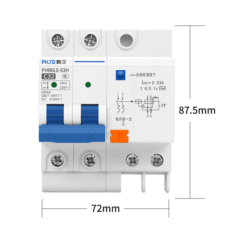 Орбитальный миниатюрный выключатель PHLTD, 110V - 120V, размер 2P, 32A, 72x87.5 мм, доступен.