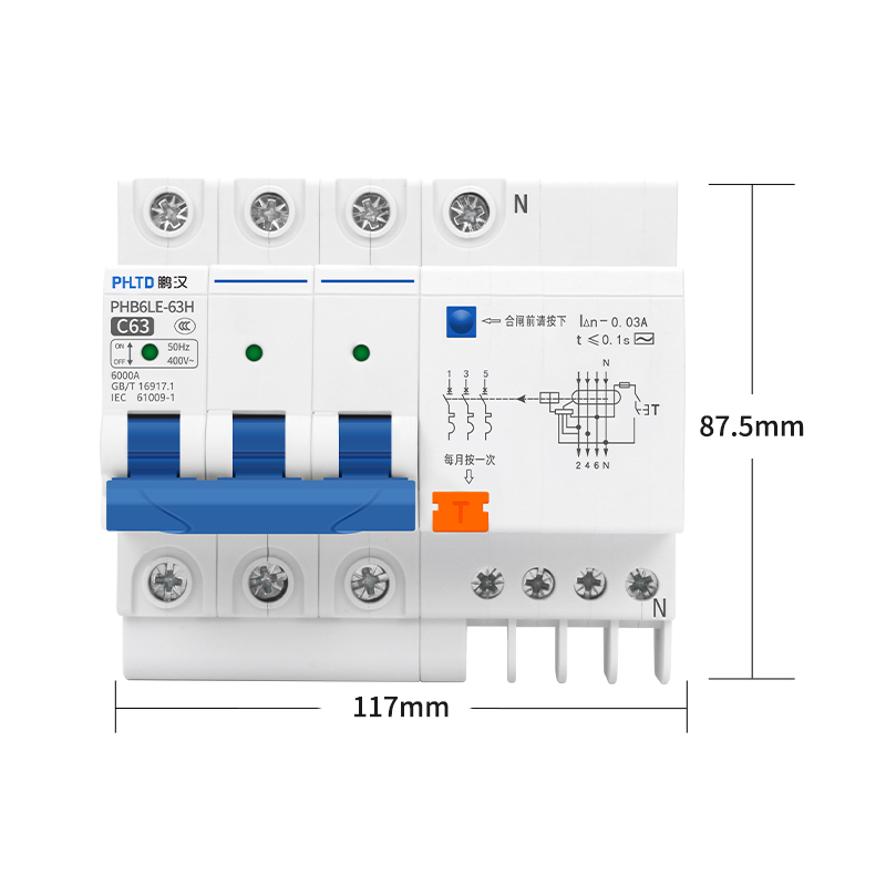 Орбитальный миниатюрный выключатель PHLTD, 110V - 120V, размер 3P+N, 63A, 117x87.5 мм, доступен.