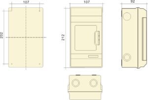 IP66 Водонепроницаемая наружная распределительная коробка из ПК, защитная коробка для воздушного переключателя, габаритный чертеж ПК-4