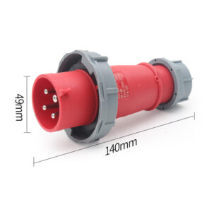 PHLTD Большой ток IP67 Водонепроницаемая промышленная розетка 4-жильная, 16A, габарит 49x140 мм