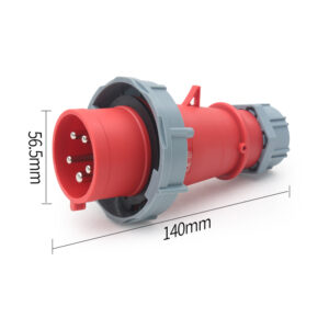 PHLTD Большой ток IP67 Водонепроницаемая промышленная розетка, 5-жильная, 16A, габарит 56.5x140 мм