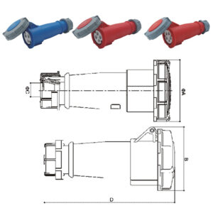 PHLTD Большой ток IP67 Водонепроницаемый промышленный разъем (розетка и штекер), 3-жильный, 4-жильный, 5-жильный, 16A/32A